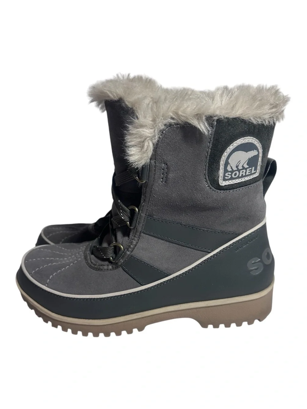 Sorel Tivoli II gray suede waterproof winter boots women’s 7